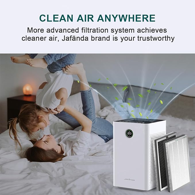 Jafanda Air Purifier 2X Filter Replacement, True HEPA 13 300g Activated Carbon, Made for JF260 Replace Air Purifiers Filter Air Cleaner Remove 99.97% Smoke Pollen Dust Pet Dander Odors VOCs