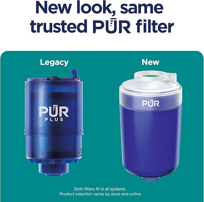 PUR PLUS Faucet Mount Replacement Water Filter 2-Pack, Genuine PUR Filter, 3-in-1 Powerful, Natural Mineral Filtration, Lead Removal, 6-Month Value, Blue (RF99992)