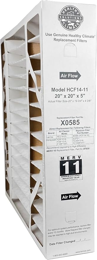 Lennox Model X0585 Air Cleaner Filter Media - 20 x 20 x 5