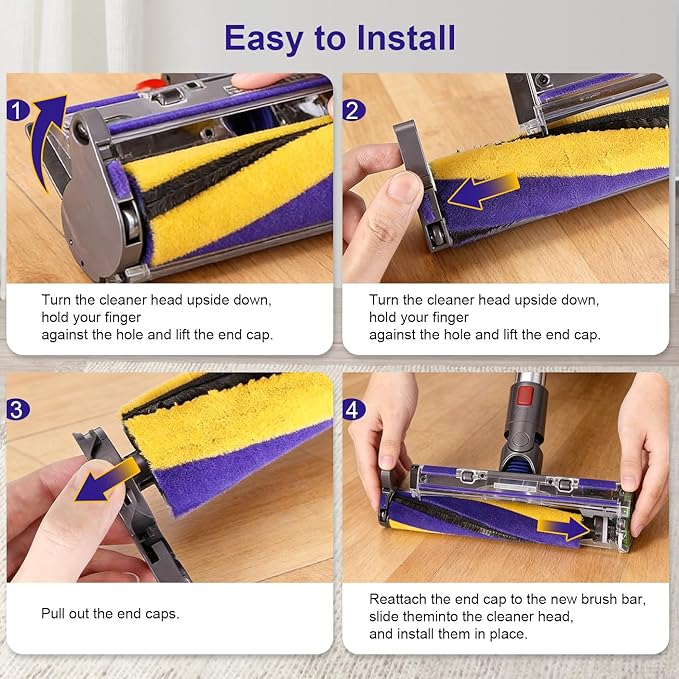Brush Roller and Filter Compatible with Dyson V15 Detect/V15 Detect Plus Vacuum Cleaner, V15 Accessories Replacements Parts #970013-02 & 971634-01