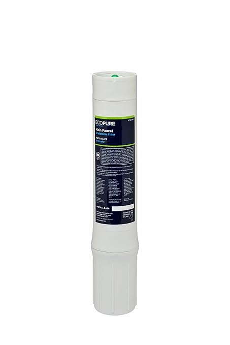 EcoPure EPWURF Main Faucet Replacement Filter – Fits EPWUFF System – NSF-Certified – Reduces Chlorine, Odor & Sediment – 6-Month Life – Quick, Mess-Free Changes