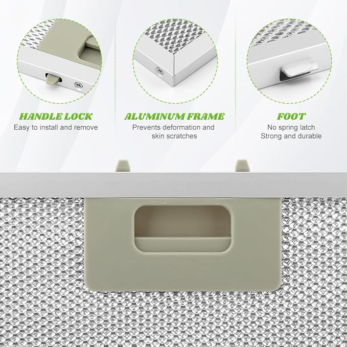 3pcs W10169961A 5 Layer Extractor Fan Silver Range Hood Filter, Aluminum Mesh Hood Grease Filter 10.5 x 12 Inch Fit for Whirlpool, Kitchen Aid, Range Hoods