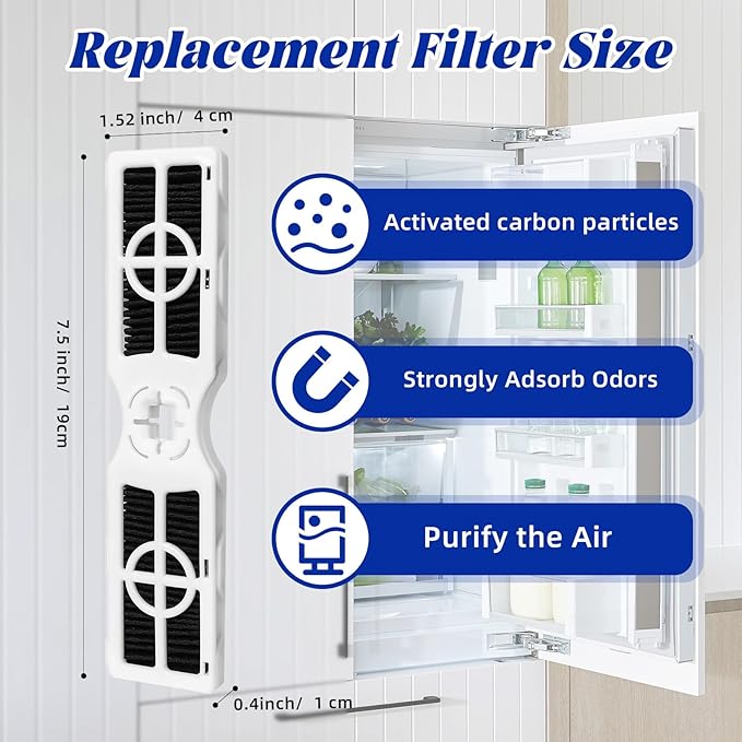 4 Pack Refrigerator Air Filter Replacement, Compatible with Frigidaire FRGPAAF2 PureAir AF-2 RAF-2, including FRFC2323AS, FRFC232LAF, FRFC233LAF, FRFG2323AF, FRFN2823AS