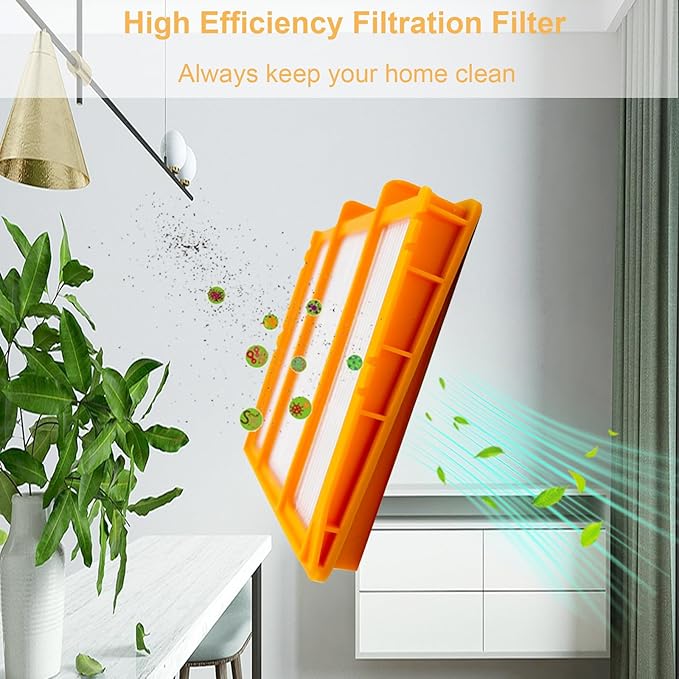 8 Pack AV2501S AV2501AE Filters Replacement Parts for Shark AV2610WA RV2502AE AV2511AE RV2610WA RV2520AOUS AV2510AOUS UR2500SR AV2820S RV2820AE RV2820YE Robot Vacuum