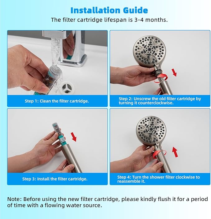 Hibbent 2 Pack Replacement Shower Filters Fit Hibbent 10-spray Handheld Shower Head, 20 Stage Showerhead Filter for Hard Water, High Output Shower Filter