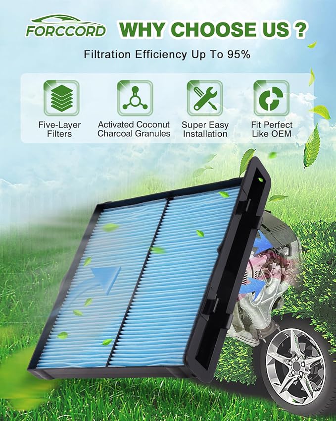 Cabin Air Filter and Engine Air Filter Fit for Subaru Forester 2.5L 2019-2024 Activated Carbon Cabin Filter Replacement 72880-FL000 16546AA16A Accessories