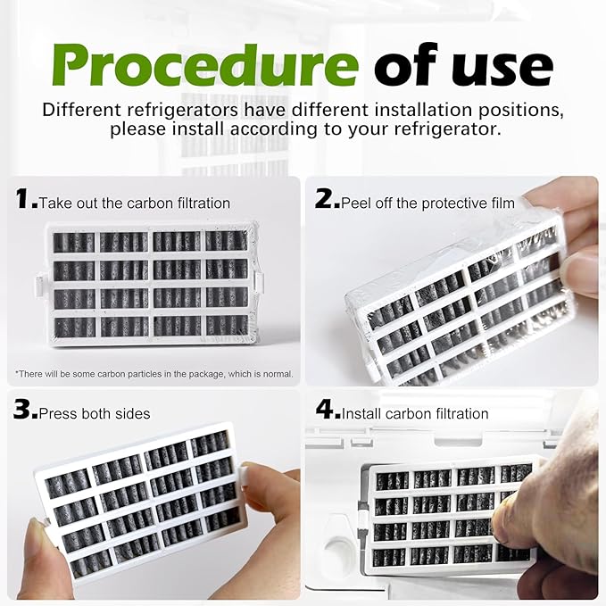 Refrigerator Air Filter Replacement for Whirlpool W10311524, Kitchenaid Refrigerator Air Filters and Jenn-Air FreshFlow AirFilter Replace, Effective Filtration with Pre-Filter