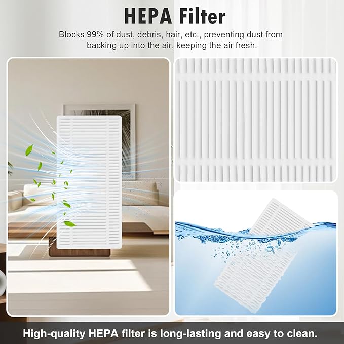 21 Pcs Accessories Kit Compatible with eufy Vacuum Omni C20, Replacement Parts include 1 Main Brush, 4 Side Brushes, 6 Dust Bags, 4 Mop Pads, 4 Washable Filters, 1 Cleaning Tool and1 Screwdriver