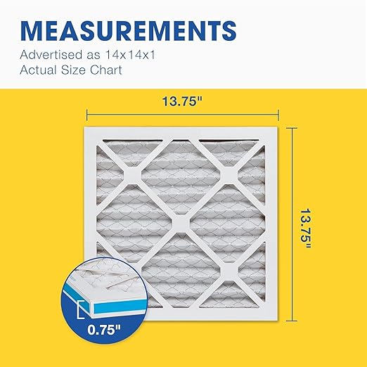 Aerostar 14x14x1 MERV 13 Air Filter, 4 Pack Set of HVAC Furnace Filters, Electrostatic MPR 1500-1900 & FPR 10 (Actual Size: 13 3/4 x 13 3/4 x 3/4 inches)