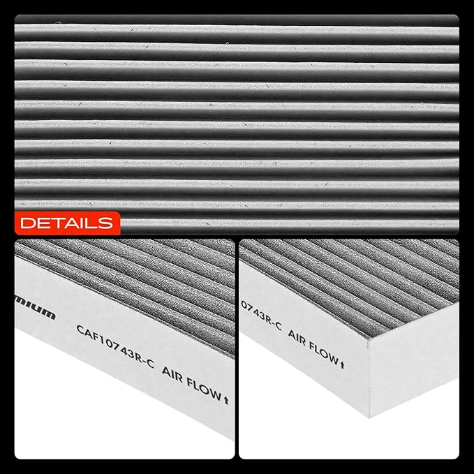 A-Premium Cabin Air Filter with Activated Carbon Compatible with Dodge, Chrysler, Nissan, Infiniti, Volkswagen & Ram model - Grand Caravan, Town & Country, Titan, Armada, Q50, G37, QX80, Q60, M35