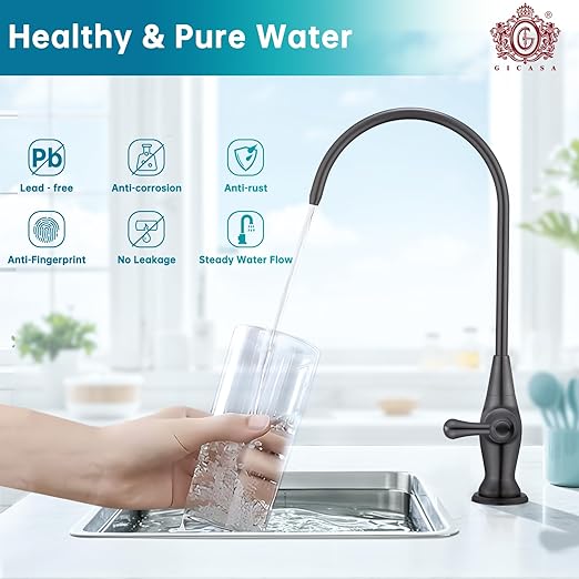 Stainless Steel Sink Drinking Water Faucet, Sink Water Filter System, Suitable for Most Reverse Osmosis or Water Filtration Systems, Stainless Steel Reverse Osmosis Faucet for Kitchen Bar, Grey