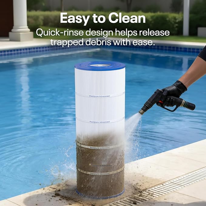 POOLPURE PLFPJANCS150 Pool Filter Replaces Jandy CS150, CCX1500RE, CC1500RE, X-Stream 150, R0462300, PJANCS150, Ultral-B3, Unicel C-8414, C-8317, Filbur FC-0822, FC-1287, Hayward C1502 1 Pack