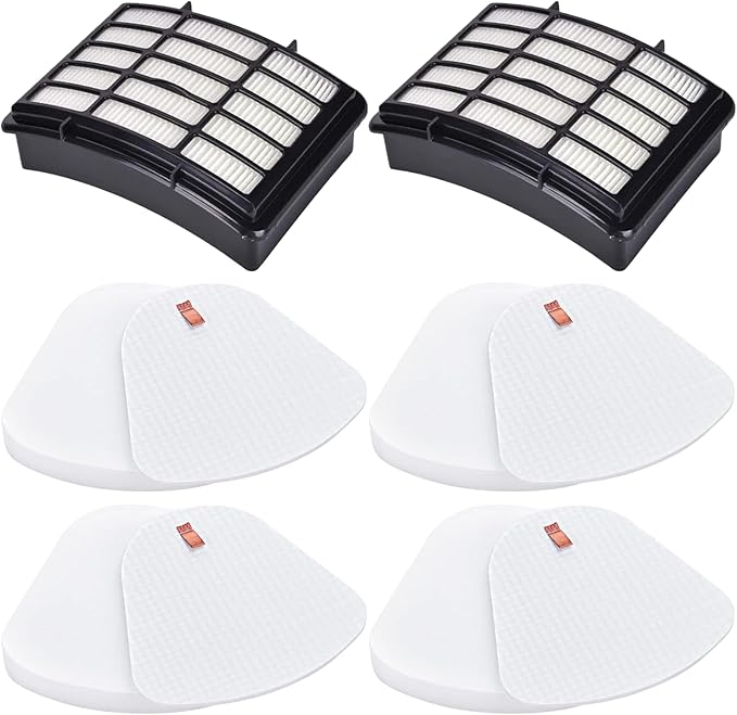 Anewise Replacement Filters for Shark Navigator Lift-Away XL CU510, CU512, CU500, CU520 Deluxe NV350, NV351, NV356E, NV360, NV352, NV355, NV358, ZU503AMZ, 4 + 2 Filter, Replace Parts #XHF350 & XFF350