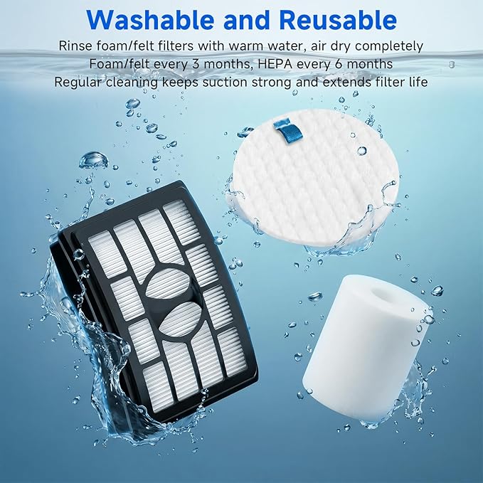Vacuum Filters Replacement for Shark Rotator Professional Lift-Away NV500 NV501 NV502 NV503 NV505 NV510 NV520 NV552 ZU780 ZU782 ZU785 UV560, 2 Post Filters +4 Foam&Felt Filters, Part # XFF500 & XHF500