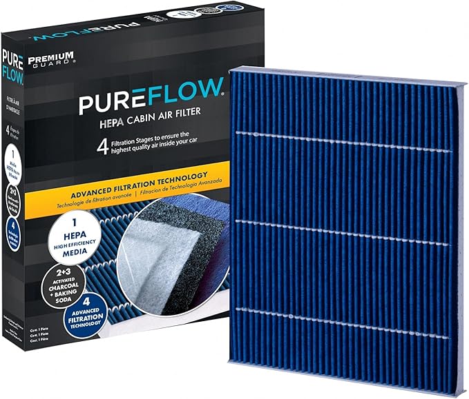 PureFlow HEPA Cabin Air Filter PC4013HX | Fits 2010-2017 Chevrolet Equinox, 2011-2015 Hyundai Sonata, 2010-2017 GMC Terrain, 2011-2015 Kia Optima, 2013-2018 Hyundai Santa Fe Sport