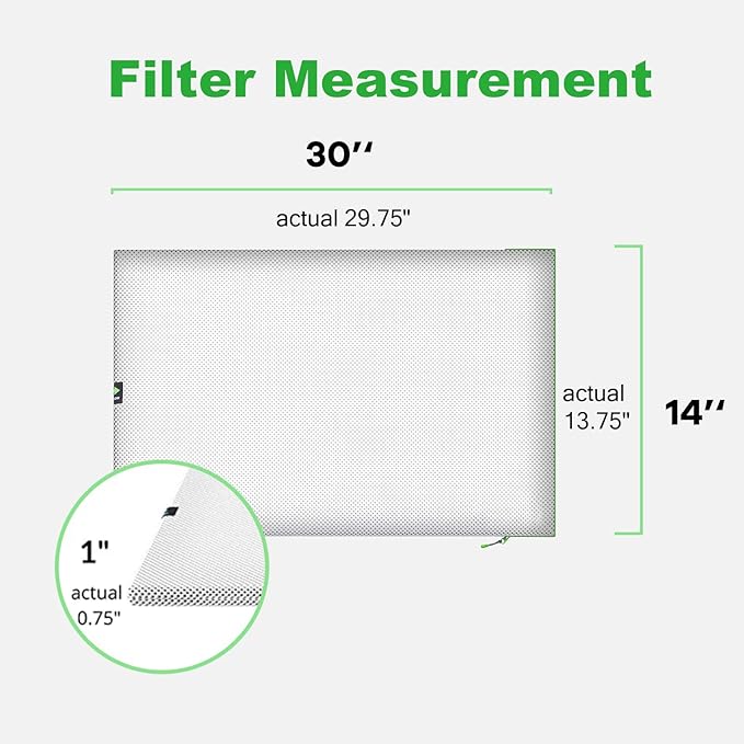 Reair 14x30x1 Air filter, Washable and Reusable Air Filter 14x30x1 for AC HVAC Furnace, MREV 8 Air Filters Machine Washable & Dryer Friendly, AC Furnace Air Filter