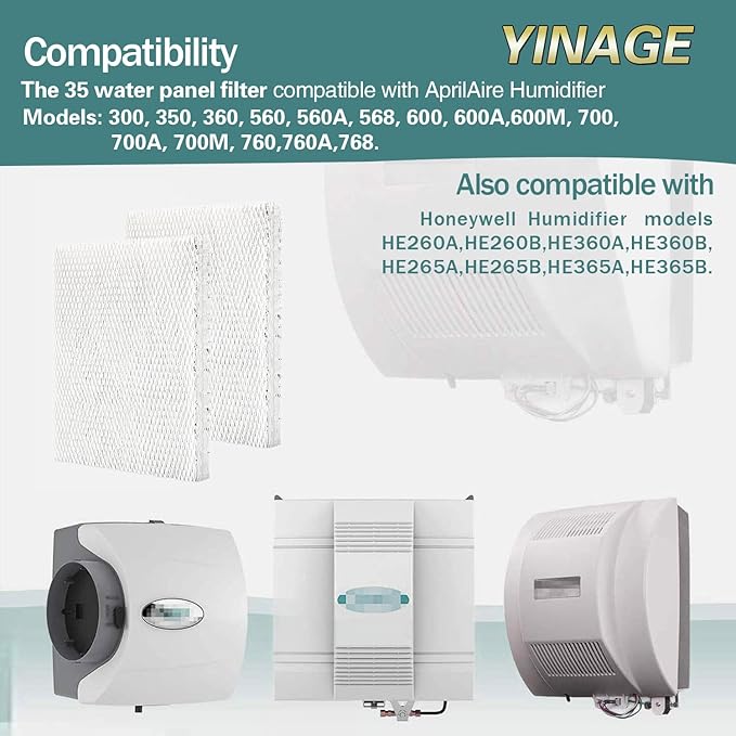 35 Panel Humidifier Filter Replacement for Aprilaire 350 560 560A 568 600 600A 600M 700 700A 700M 760 760A,Model 35 02 Replacement Filter for Aprilaire 600 Series 2pcs.