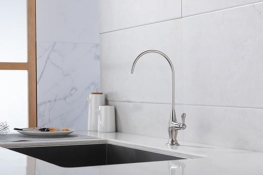 Sink Drinking Water Faucet, Sink Water Filter System, Suitable for Most Reverse Osmosis or Water Filtration Systems, Stainless Steel Reverse Osmosis Faucet for Kitchen Bar, Brushed Nickel