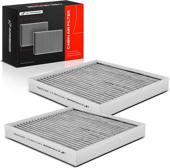 A-Premium 2-PC Cabin Air Filter with Activated Carbon Compatible with Hyundai & Kia - Kona 18-23, Tucson 16-21, Veloster 19-21, Venue 20-23, Seltos 21-23, Soul 20-23, Sportage 17-22