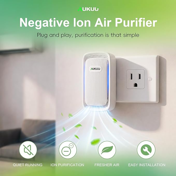 Air Ionizers (4 Pack）- Plug In Negative Ion Air Purifiers - Quiet Air Freshener for Home, Bedroom, Office, Basement - Portable Air Purifier Odor, Smoke, Dust, Pet Smell - Mini Air Cleaner White