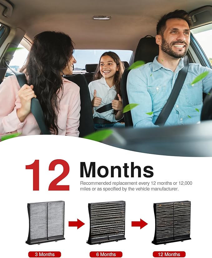 Puroma Cabin Air Filter with Activated Carbon, Replacement for CP930, CF10930, CAF1869P, Subaru: 72880-FG000, Compatible with Crosstrek, Forester, Impreza, WRX, WRX STI, XV Crosstrek