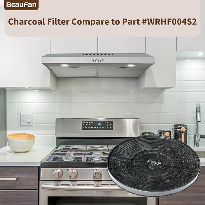 2 PCS ‎WRHF004S2 Carbon Charcoal Filters Compatible with Winflo 30 Inch Convertible Under Cabinet Ductless Stainless Steel Glass Island Range Hood