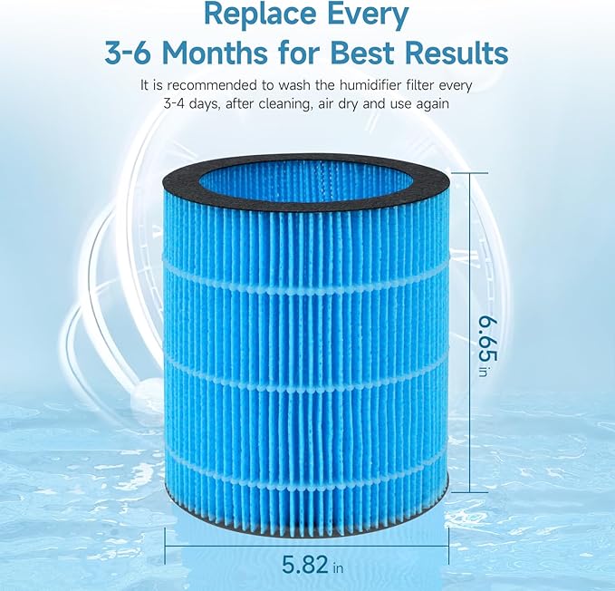 Polymer Fiber Filter for WaterFirst & Lamon MistFree Humidifier, High-Efficiency Filter Dust, Large Particles, 2 Pack