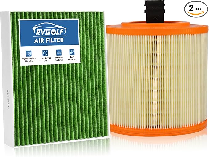 Engine+Cabin Air Filters Kit Fit for 2016-2019 Chevrolet Cruze 4Cyl 1.4L, 2016-2019 Cadillac ATS V6-3.6L (Not Limited) Engine Air Filter Set Replacement CF11966 13367308