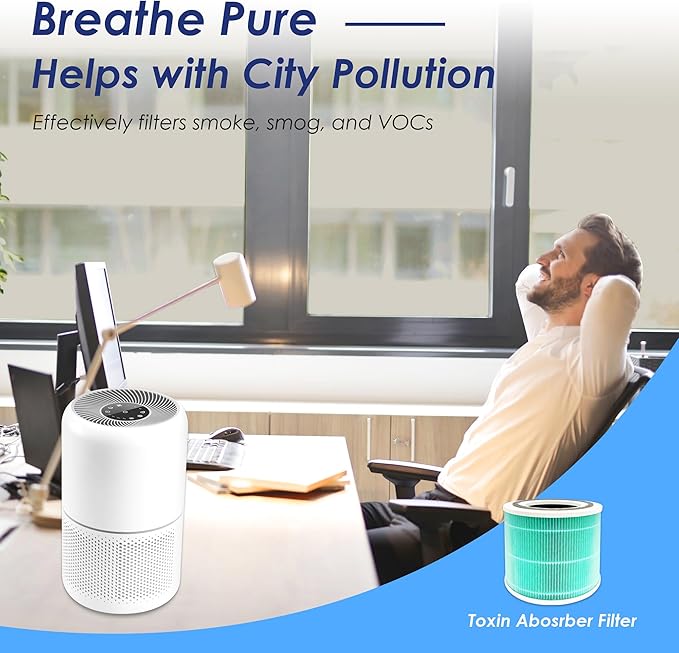 Core 300 Toxin Absorber Replacement Filters, Made in TAIWAN, Compatible with LEVOIT Core 300, Core 300S VortexAir Air Purifier, H13 Grade True HEPA Filter, Core 300-RF-TX, 2-Pack