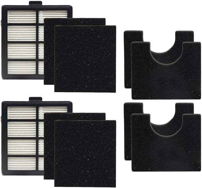 PUREBURG Replacement Filter Compatible with Bunfly PC-S1 Pet hair Trimmer Grooming Kit, Pack of 2 HPEA & 8 Sponge Filter Dogs Cats Vacuum Pet-Hair Clean