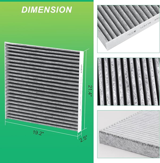 Cabin Air Filter Replacement CF11671 CP671 Compatible with RAM 1500 2016-2026,RAM 2500/3500/5500 2016-2025,RAM 4500 2016-2025;Jeep Wagoneer 2022-2025;Mazda CX-7 includes Activated Carbon 2 Packs
