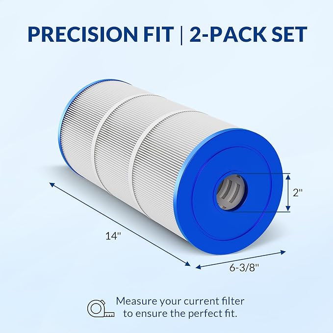 2-Pack 78161, PWK35B, C-6350 Replacement Hot Tub Filter, Compatible with Hot Spring Limelight (2018+) Spa Filter, 14" x 6-3/8", Pro Series