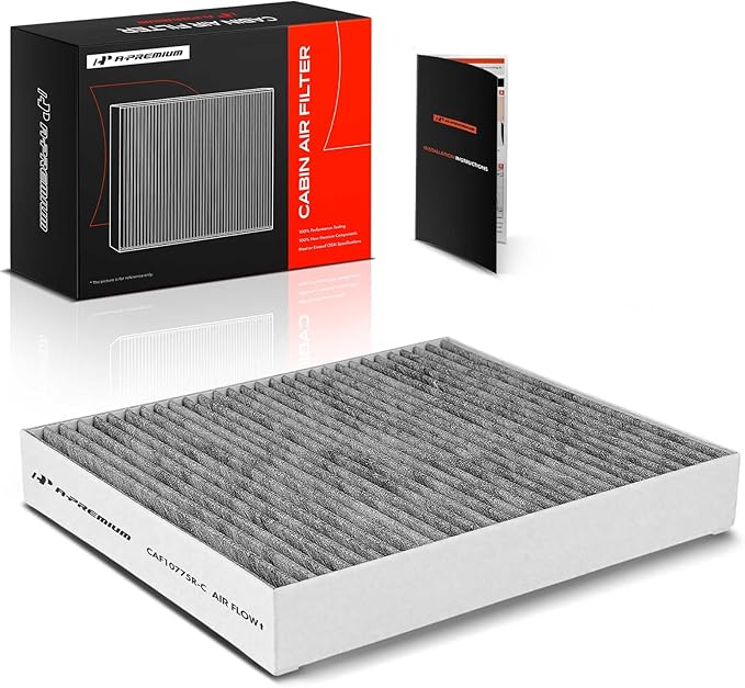 A-Premium Cabin Air Filter with Activated Carbon Compatible with Buick, Cadillac, Chevy & Saab - Malibu, Cruze, Sonic, Trax, Volt, Spark, Orlando, LaCrosse, Encore, Cascada, Regal, Allure, 9-4X, 9-5