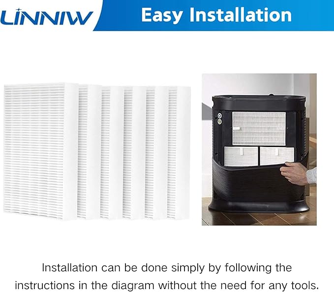 HPA300 HEPA Filter R Replacement Compatible with Honeywell HPA100 HPA200 HPA300 and 5000 Series Air Purifiers, 6 Pack Air Filters, Part# HRF-R3 & HRF-R2 & HRF-R1