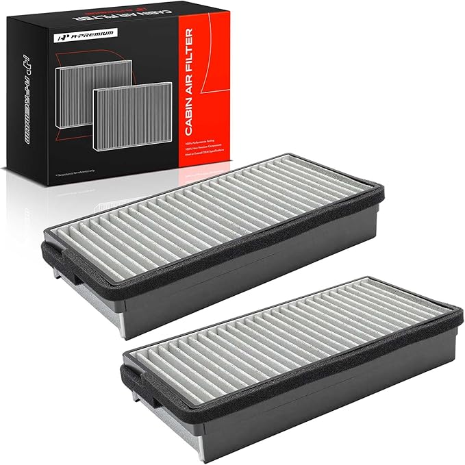 A-Premium 2-PC Cabin Air Filter w/Activated Carbon Compatible with Chevy, Buick, Oldsmobile, Pontiac & Saturn - Uplander 05-09, Venture 01-05, Rendezvous 02-07, Terraza, Silhouette, Aztek, Montana