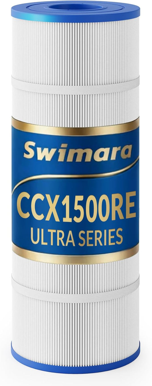 Pool Filter Cartridge, 5oz Trilobal Heavy-Duty Fabric, Ultra Series, Compatible with Hayward X-Stream CC1500 C1502, Replacement for CCX1500RE CX1520RE PXST150, 150 Sq. Ft. (8.9" Dia)