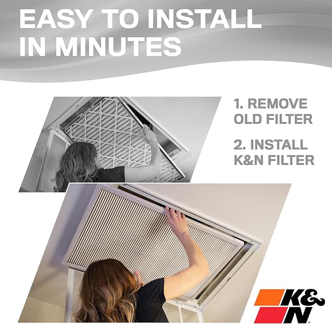 K&N 18X24X1 HVAC Furnace Air Filter, Lasts a Lifetime, Washable, Merv 8, the Last HVAC Filter You Will Ever Buy, Breathe Safely at Home or in the Office, HVC-8-11824