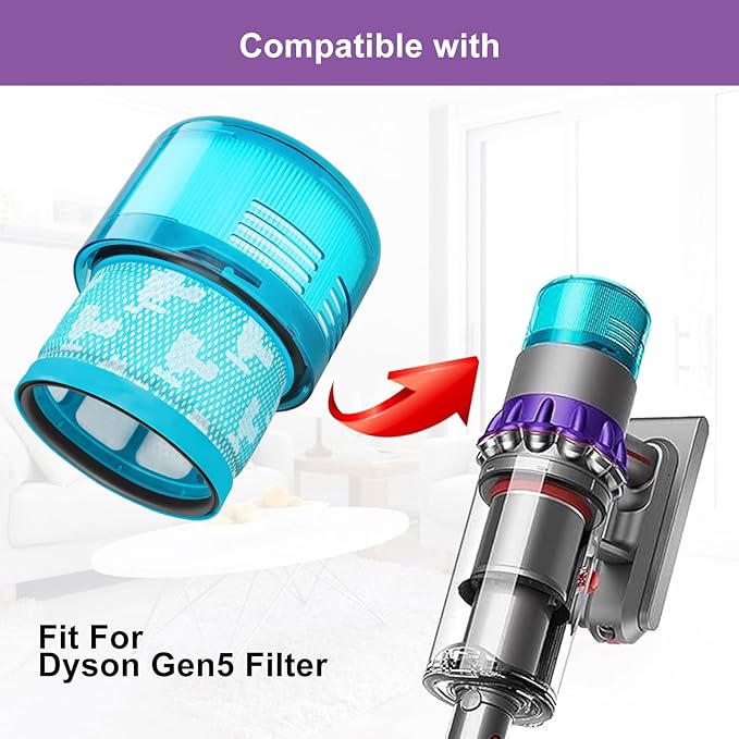 Vacuum Filter Replacement Kit for Dyson Gen5detect, Gen5outsize Cordless Vacuum Cleaner. Replacement Filter Compatible with Dyson Gen 5 Cordless Stick Vacuums, 3 Pack