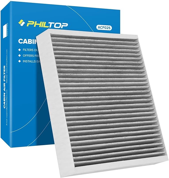 PHILTOP HEPA Cabin Air Filter w/Activated Carbon, Compatible with CF10775 Chevrolet Cruze, Malibu, Trax, Cruze Limited, Sonic, Malibu Limited, Spark, Volt, Spark EV, Buick Encore, LaCrosse, Verano