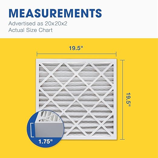Aerostar 20x20x2 MERV 13 Air Filter, 4 Pack Set of HVAC Furnace Filters, Electrostatic MPR 1500-1900 & FPR 10 (Actual Size: 19 1/2 x 19 1/2 x 1 3/4 inches)