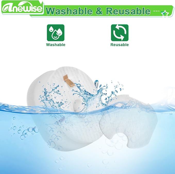 Anewise 4 Pack Filter Replacement for Shark Rocket HV301, HV302, HV30126, HV300, HV305, HV292, HV307Q, QS301Q, HV310, UV450 Ultralight Corded Stick Vacuum, Part #XFFV300, 4 Foam + Felt + Post Filters