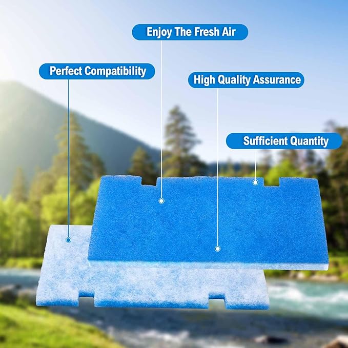 Ziliny 10 Pack RV AC Filters for Air Conditioner Vent 14 x 7.5 Inch RV Filters Replacement for Air Conditioner Vent Compatible with MERV 6 AC Filter(Rectangle with Two Notches)