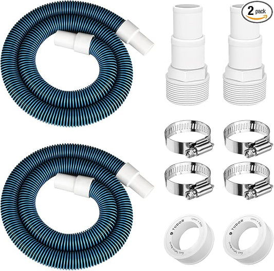 1 1/2" Swimming Pool Filter Hose Replacement Kit, 1.5" Above Ground Pool Filter Hose Suitable for Filter,Pump,Vacuum and Skimmer(6 Feet,2 Pack)