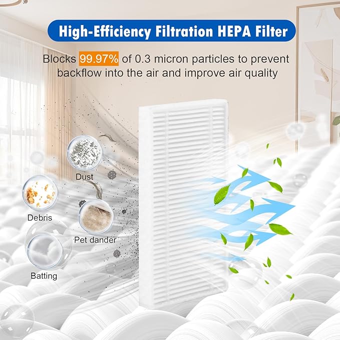 Accessories Kit Compatible with Self-Empty eufy C10 Robot Vacuum, 15 Pcs Replacement Parts Include 1 Main Brush, 4 Dust Bags, 4 Washable Filters, 4 Side Brushes, 1 Cleaning Tool and 1 Screwdriver