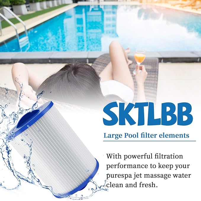 6CH-940 Spa Filter Cartridges for Spa Hot Tub, Filter Replacement Compatible for UNICEL 6CH-940 for FILBUR FC-0359 for PWW50P3, Screw in Filter Cartridges 2 Pcs