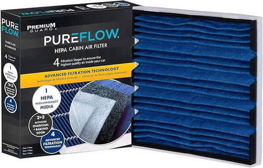 PureFlow HEPA Cabin Air Filter PC9957HX | Fits 2014-07 Chevrolet Tahoe, 2013-08 Tahoe, 2013-07 Silverado 2500