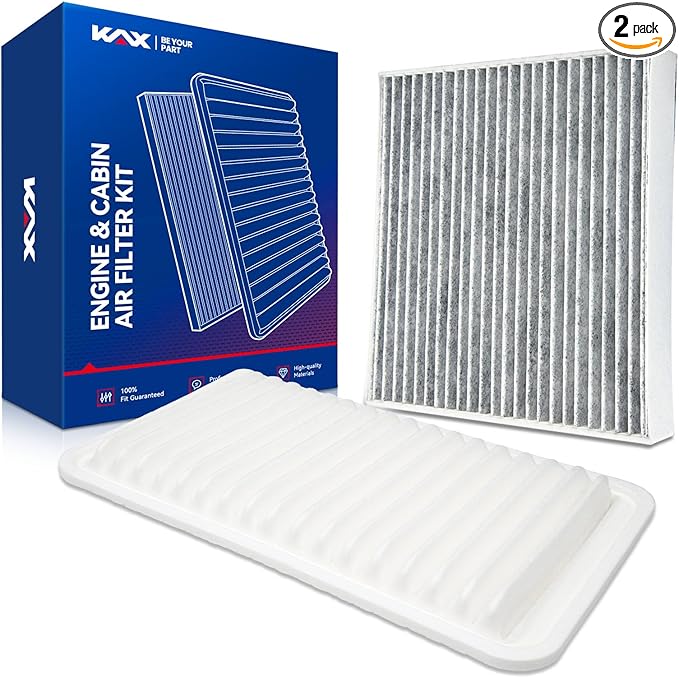 KAX Engine & Cabin Air Filter Kit, Replacement for Toyota Highlander 2008-2013 3.5L/2.7L, Camry 2007-2011 2.4L, Replace# CA9360 CF10285