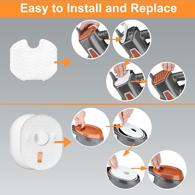3 Pack Dcoecue Replacement for Shark Rocket Vacuum Filter HV300 HV301 HV302 HV303 HV305 HV307QB HV308Q HV310 HV450 and 1 Brush, Shark Replacement Filter Kit Part XFFV300, Vacuum Filter Replacement