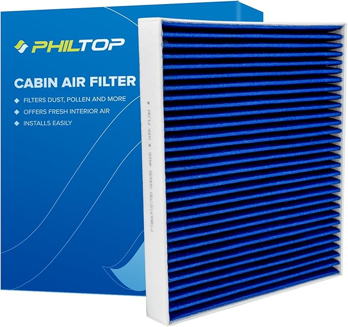 PHILTOP Premium HEPA Cabin Air Filter w/Dual Activated Carbon, Compatible with CF11966 Chevrolet Silverado 1500, Equinox, Malibu, Colorado, Traverse, Cruze, GMC Sierra, Cadillac XT5, Buick Envision