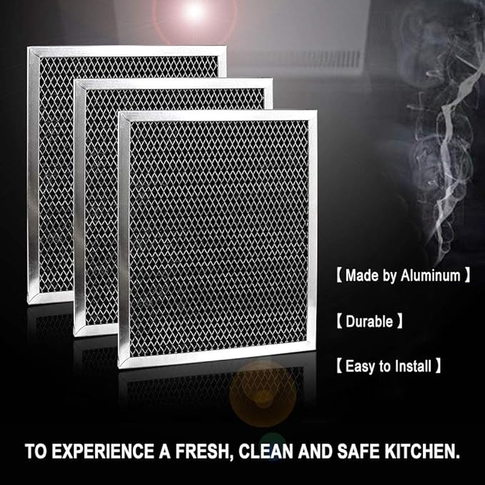 97007696 Range Hood Filter Charcoal Odour Filter for Range vent hood by Cenipar (8 3/4" X 10 1/2" X 3/8")-3 Pack